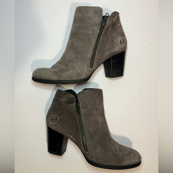 Born Gray Suede Zippered Ankle Boots - Picture 9 of 13